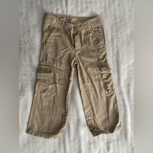 Basic Editions 6X tan cargo pants cropped with buttons